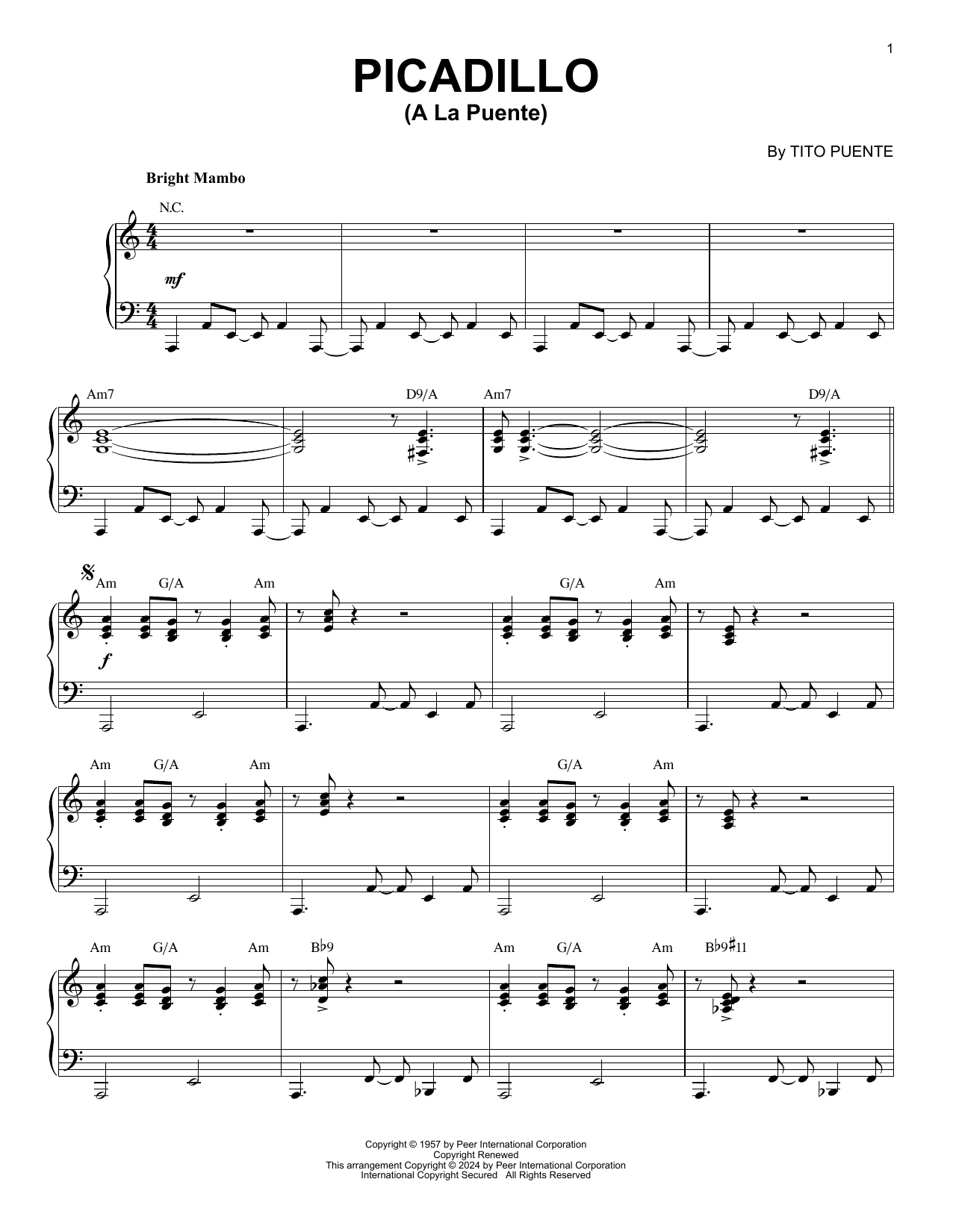 Tito Puente Picadillo (a la Puente) (arr. Brent Edstrom) sheet music notes and chords. Download Printable PDF.