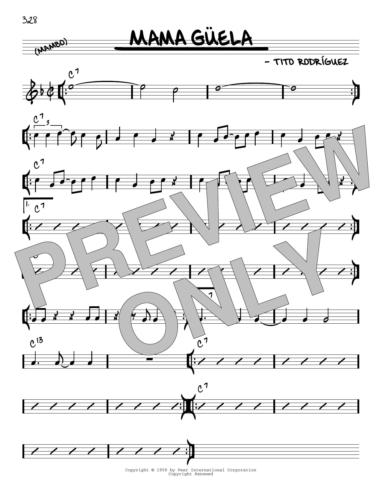 Learn to play Tito Rodriquez Mama Guela sheet music for Real Book – Melody & Chords in minutes. Price: 5.9900$ Tito Rodriquez Mama Guela sheet music notes and chords arranged for Real Book – Melody & Chords