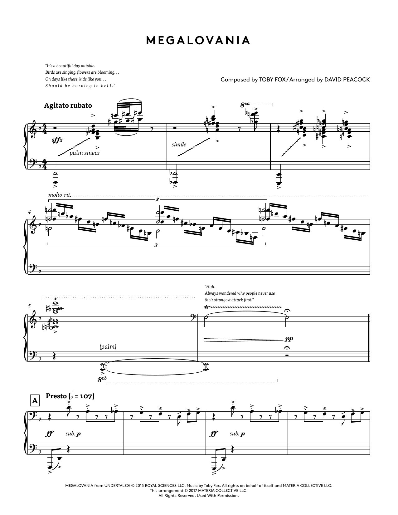 Toby Fox Megalovania sheet music notes and chords. Download Printable PDF.