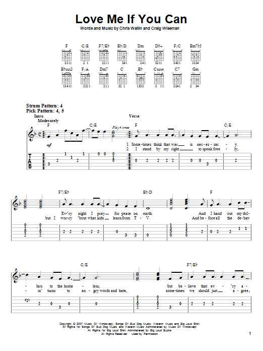 Toby Keith Love Me If You Can sheet music notes and chords. Download Printable PDF.