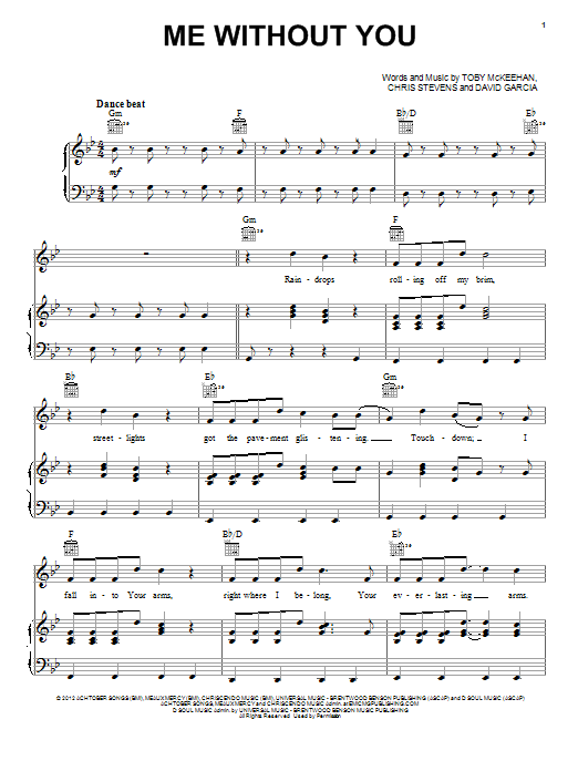 tobyMac Me Without You sheet music notes and chords. Download Printable PDF.