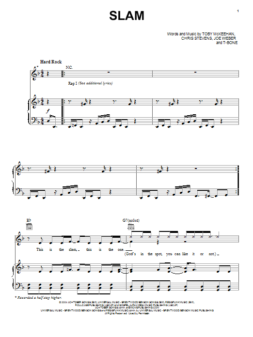 Learn to play tobyMac The Slam sheet music for Piano, Vocal & Guitar Chords (Right-Hand Melody) in minutes. Price: 7.8900$ tobyMac The Slam sheet music notes and chords arranged for Piano, Vocal & Guitar Chords (Right-Hand Melody)