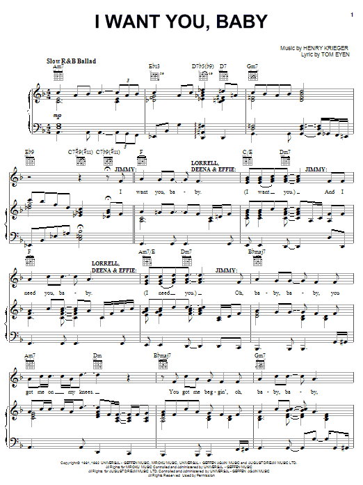 Learn to play Tom Eyen I Want You, Baby sheet music for Piano, Vocal & Guitar Chords (Right-Hand Melody) in minutes. Price: 7.8900$ Tom Eyen I Want You, Baby sheet music notes and chords arranged for Piano, Vocal & Guitar Chords (Right-Hand Melody)