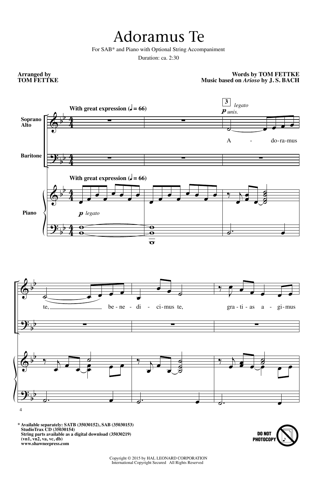 Tom Fettke Adoramus Te sheet music notes and chords. Download Printable PDF.