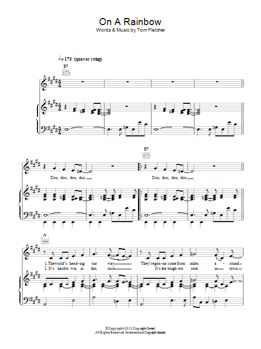 Tom and Carrie Fletcher with the West Leigh Junior School Choir On A Rainbow sheet music notes and chords. Download Printable PDF.