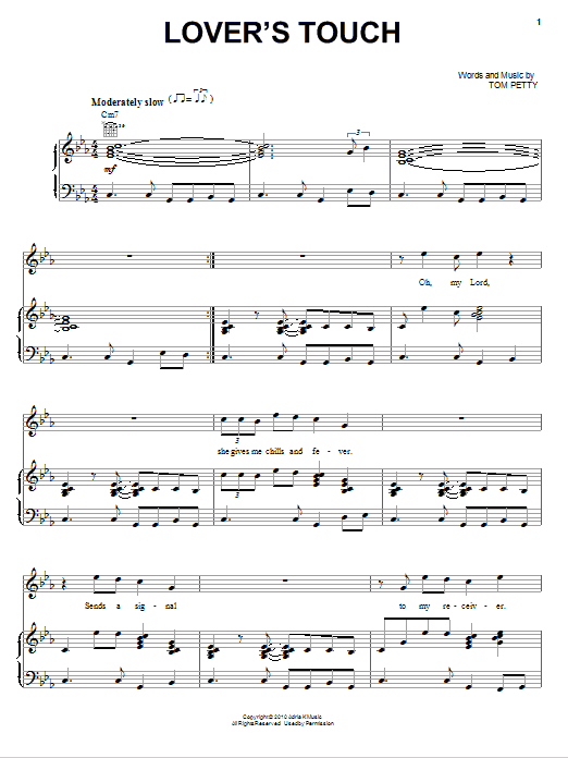 Learn to play Tom Petty And The Heartbreakers Lover's Touch sheet music for Piano, Vocal & Guitar Chords (Right-Hand Melody) in minutes. Price: 7.8900$ Tom Petty And The Heartbreakers Lover's Touch sheet music notes and chords arranged for Piano, Vocal & Guitar Chords (Right-Hand Melody)