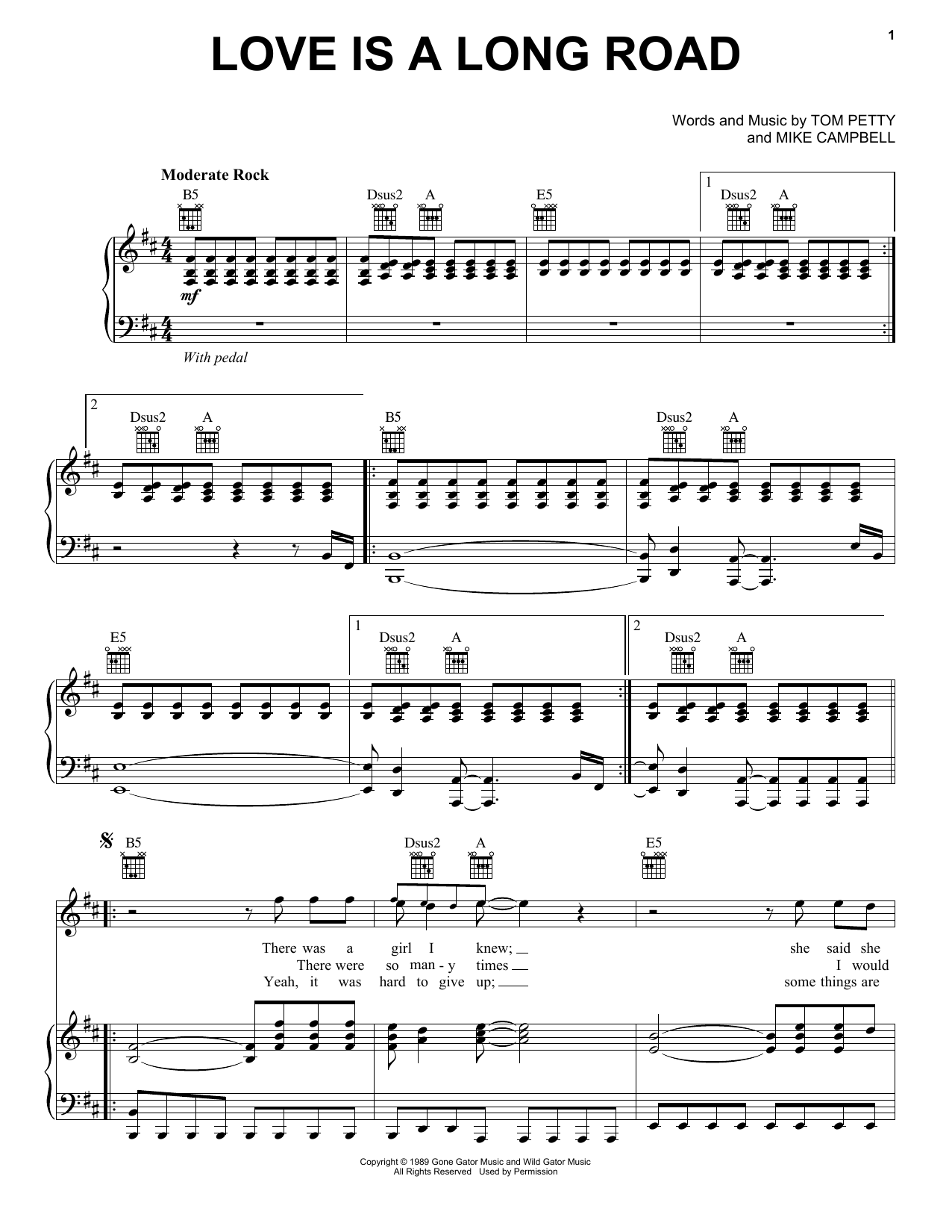 Learn to play Tom Petty Love Is A Long Road sheet music for Piano, Vocal & Guitar Chords (Right-Hand Melody) in minutes. Price: 7.8900$ Tom Petty Love Is A Long Road sheet music notes and chords arranged for Piano, Vocal & Guitar Chords (Right-Hand Melody)
