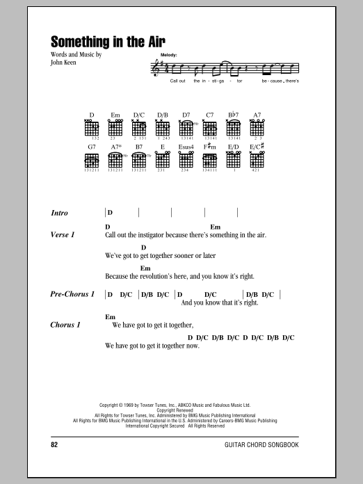 Tom Petty Something In The Air sheet music notes and chords. Download Printable PDF.