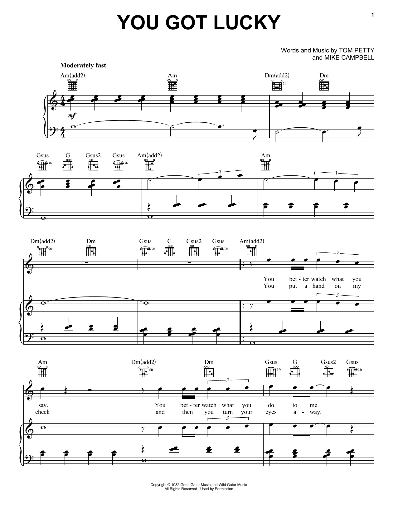 Learn to play Tom Petty You Got Lucky sheet music for Ukulele in minutes. Price: 5.9900$ Tom Petty You Got Lucky sheet music notes and chords arranged for Ukulele