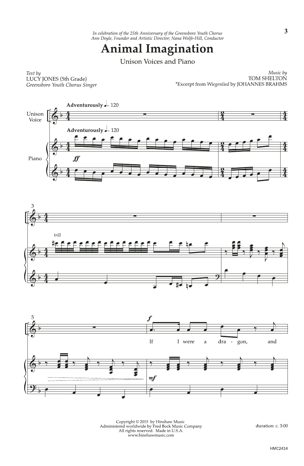 Tom Shelton Animal Imagination sheet music notes and chords. Download Printable PDF.