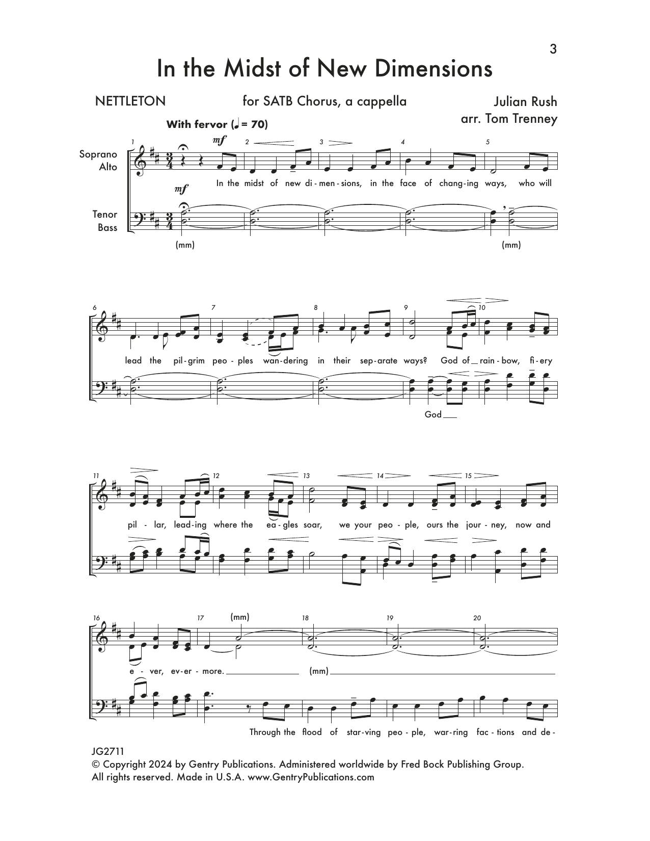 Tom Trenney In The Midst Of New Dimensions sheet music notes and chords arranged for SATB Choir