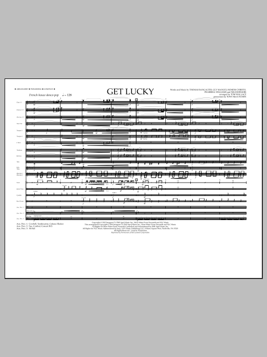 Tom Wallace Get Lucky - Full Score sheet music notes and chords. Download Printable PDF.