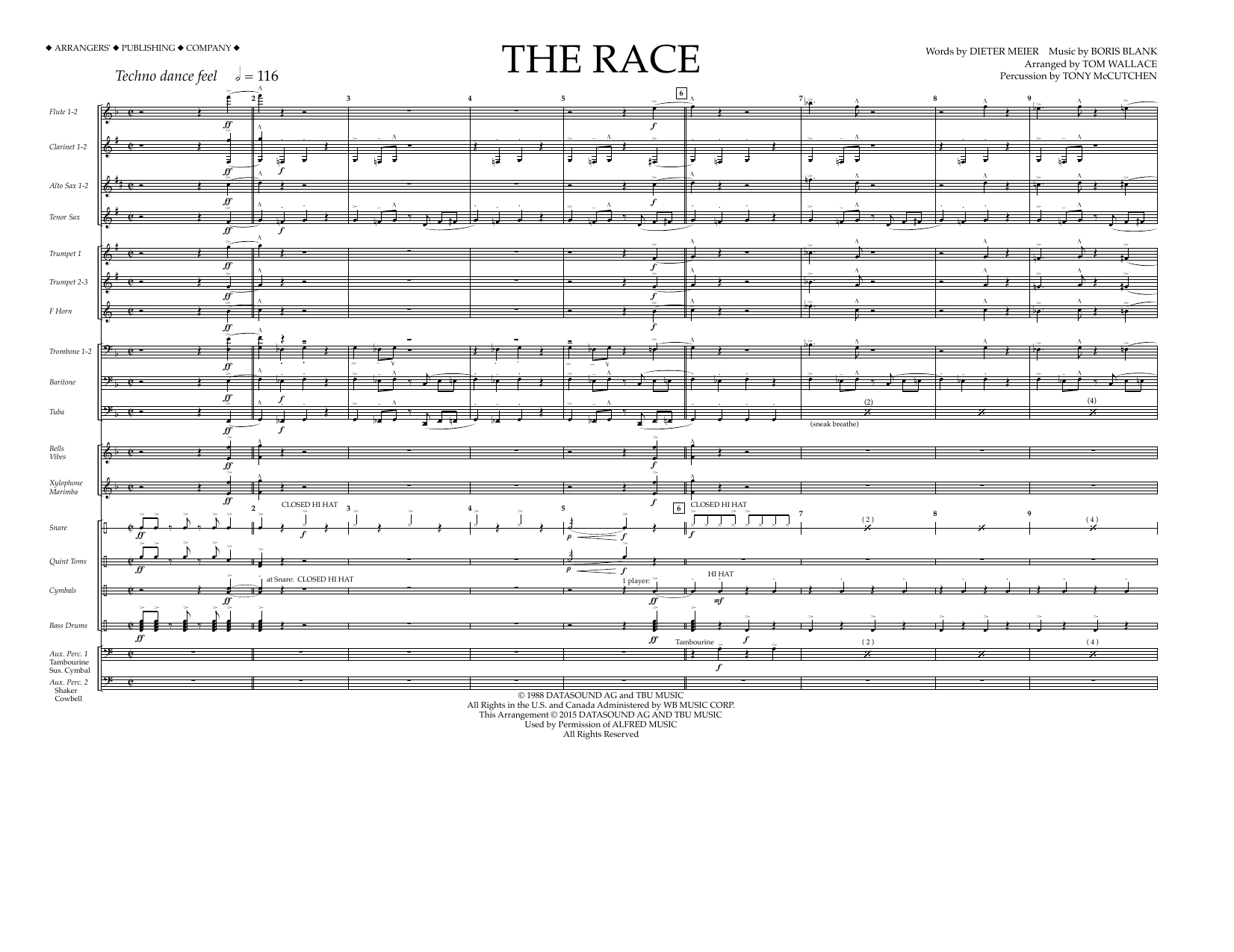 Tom Wallace The Race - Full Score sheet music notes and chords. Download Printable PDF.