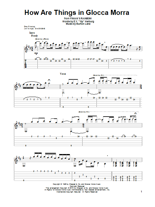 Tommy Dorsey How Are Things In Glocca Morra sheet music notes and chords. Download Printable PDF.