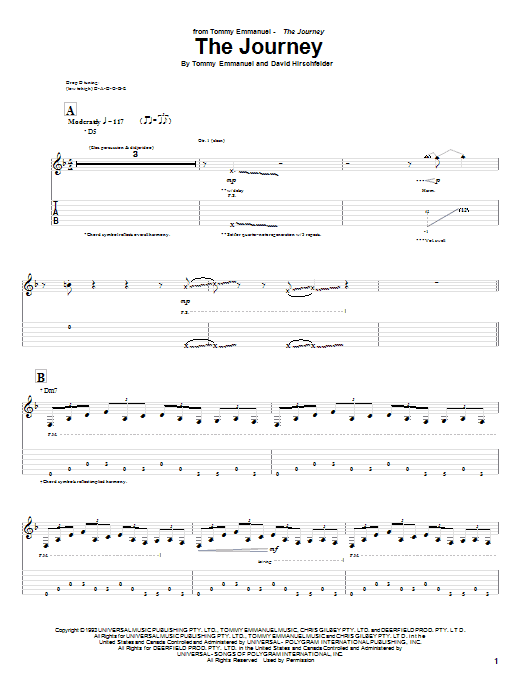 Learn to play Tommy Emmanuel The Journey sheet music for Guitar Tab in minutes. Price: 7.8900$ Tommy Emmanuel The Journey sheet music notes and chords arranged for Guitar Tab