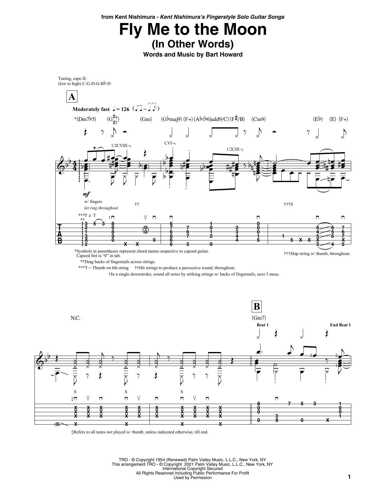 Tony Bennett Fly Me To The Moon (In Other Words) (arr. Kent Nishimura) sheet music notes and chords. Download Printable PDF.