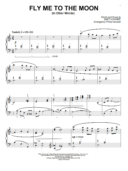 Tony Bennett Fly Me To The Moon (In Other Words) sheet music notes and chords. Download Printable PDF.