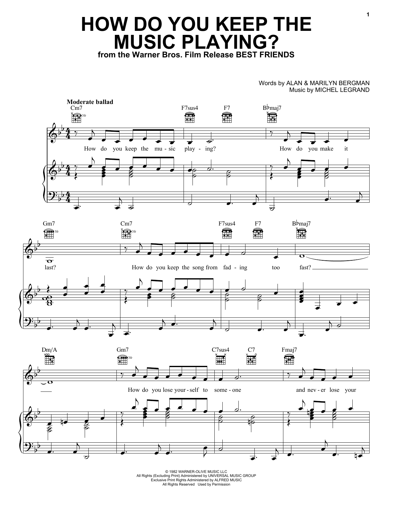 Tony Bennett How Do You Keep The Music Playing? (from Best Friends) sheet music notes and chords. Download Printable PDF.