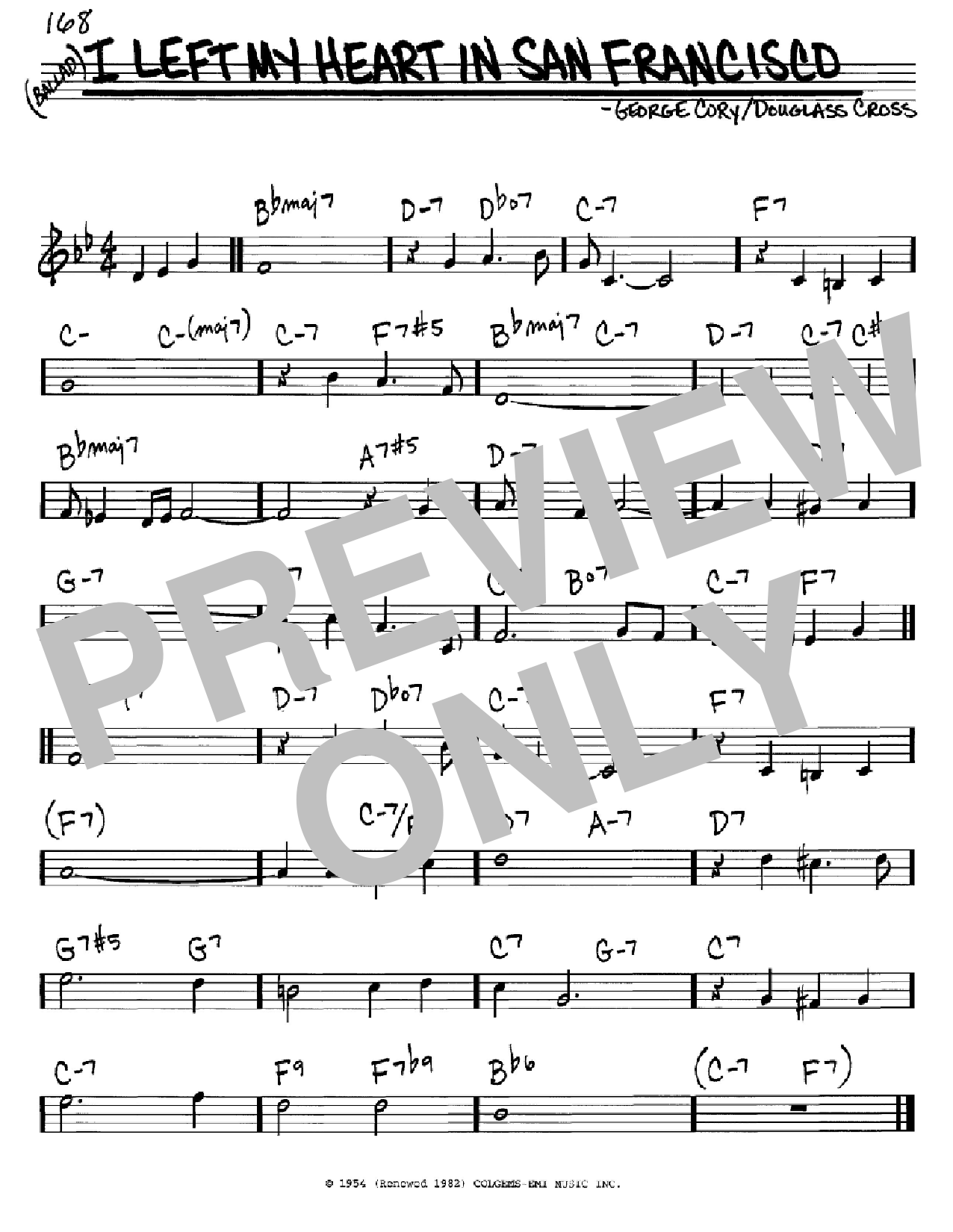 Tony Bennett I Left My Heart In San Francisco sheet music notes and chords. Download Printable PDF.