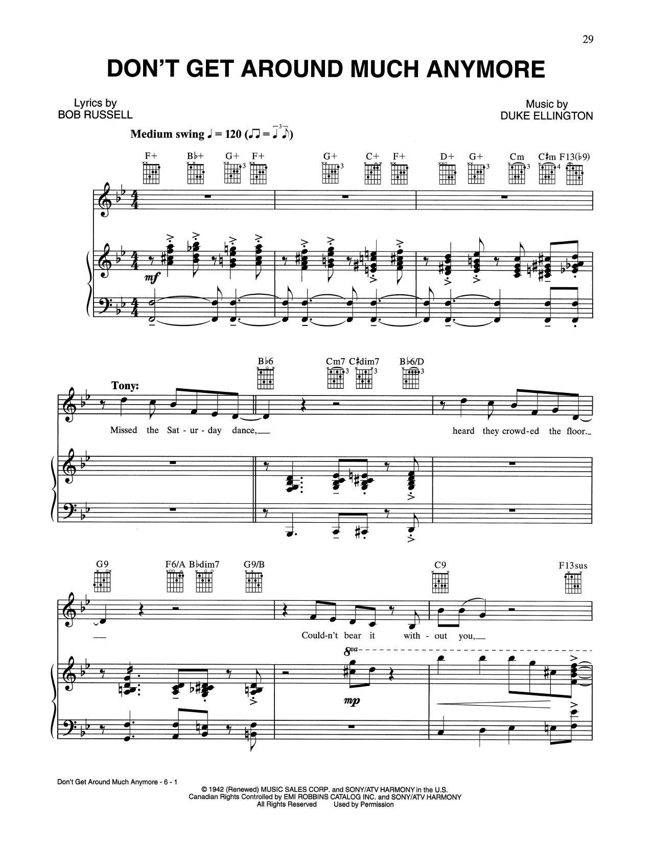 Tony Bennett & Michael Buble Don't Get Around Much Anymore sheet music notes and chords. Download Printable PDF.