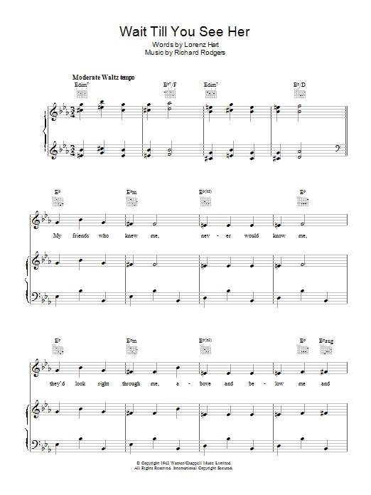 Learn to play Tony Bennett Wait Till You See Her sheet music for Piano, Vocal & Guitar Chords in minutes. Price: 7.8900$ Tony Bennett Wait Till You See Her sheet music notes and chords arranged for Piano, Vocal & Guitar Chords