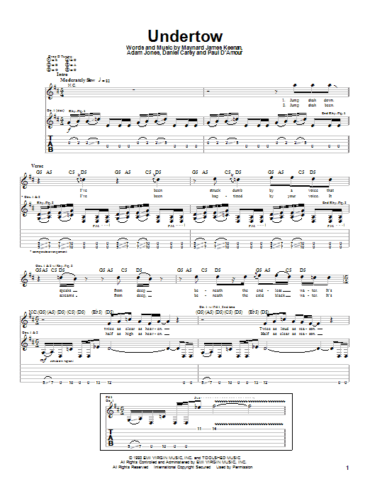 Learn to play Tool Undertow sheet music for Guitar Tab in minutes. Price: 7.8900$ Tool Undertow sheet music notes and chords arranged for Guitar Tab