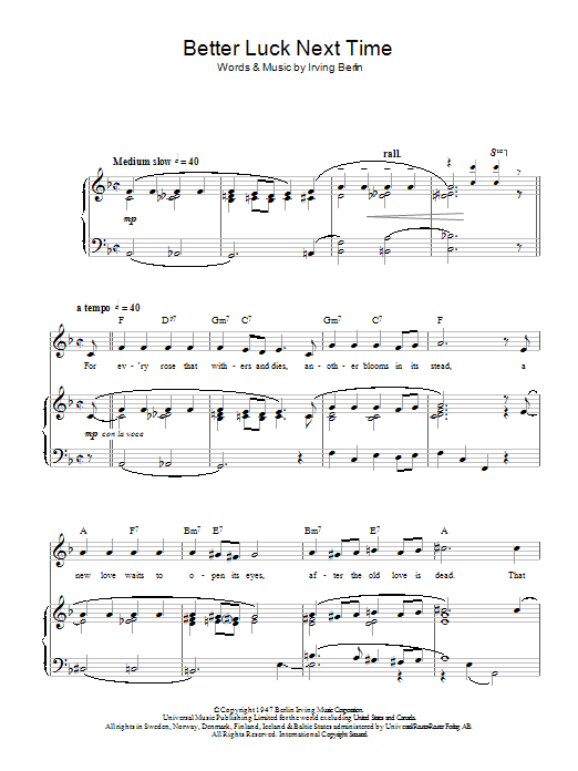 Learn to play Top Hat Cast Better Luck Next Time sheet music for Piano, Vocal & Guitar Chords in minutes. Price: 7.8900$ Top Hat Cast Better Luck Next Time sheet music notes and chords arranged for Piano, Vocal & Guitar Chords