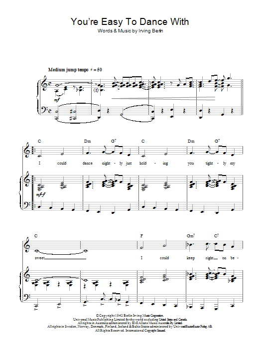 Top Hat Cast You're Easy To Dance With sheet music notes and chords. Download Printable PDF.