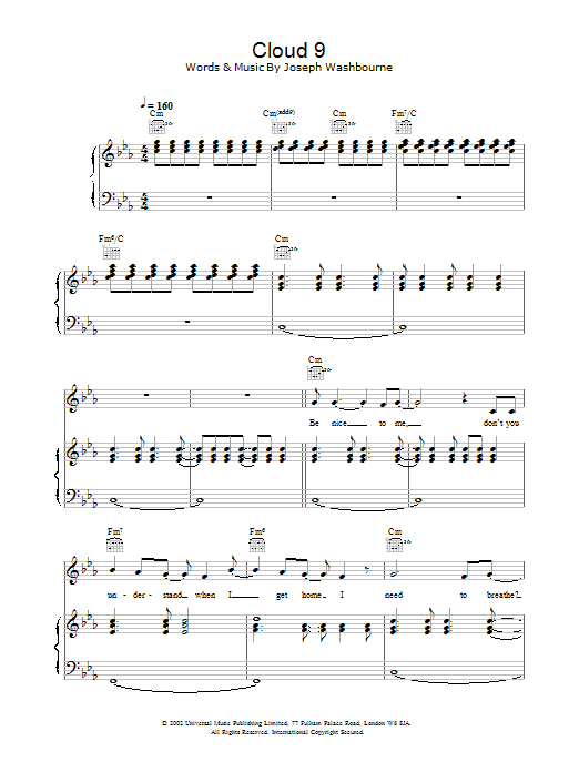 Learn to play Toploader Cloud 9 sheet music for Piano, Vocal & Guitar Chords in minutes. Price: 7.8900$ Toploader Cloud 9 sheet music notes and chords arranged for Piano, Vocal & Guitar Chords