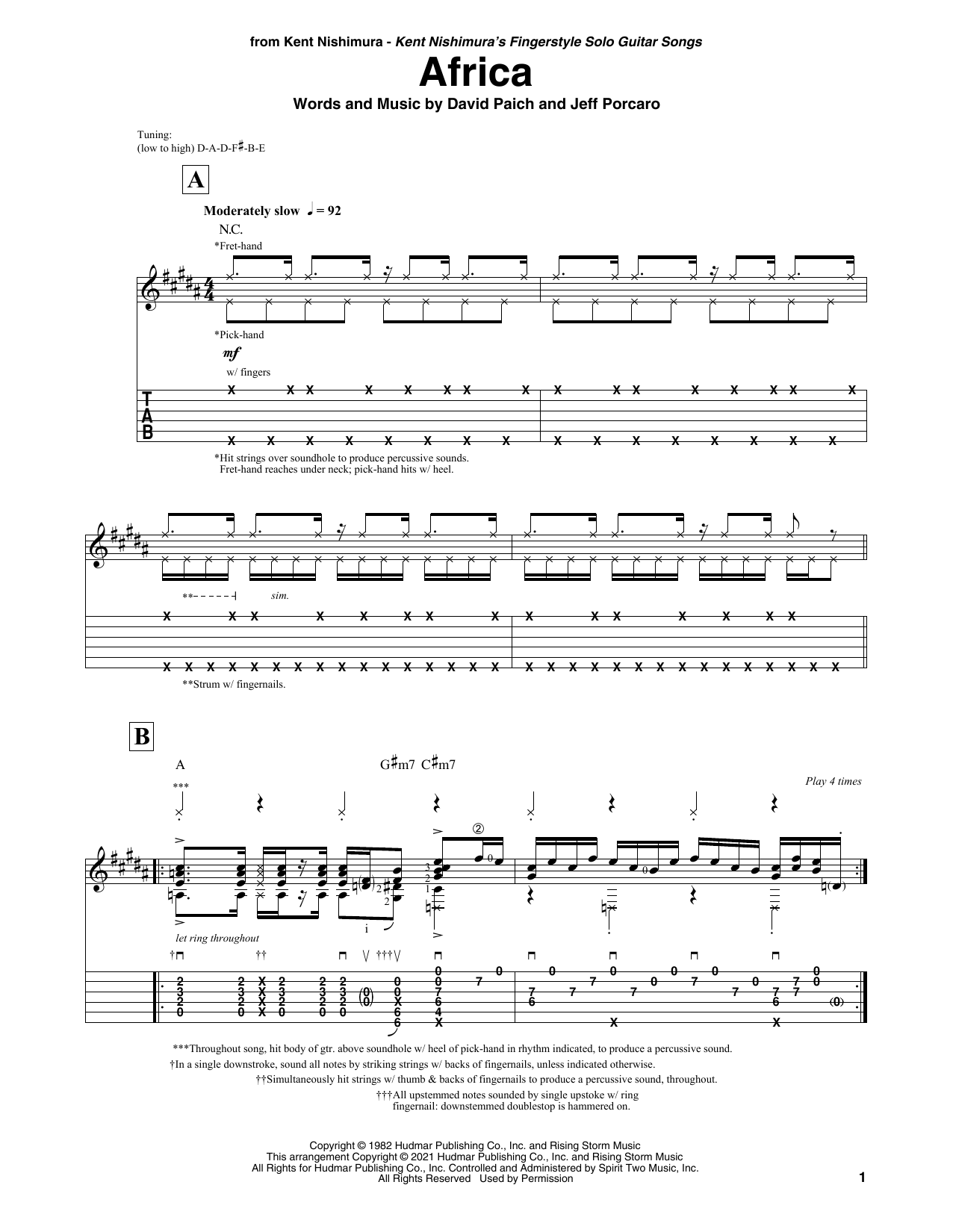 Toto Africa (arr. Kent Nishimura) sheet music notes and chords. Download Printable PDF.