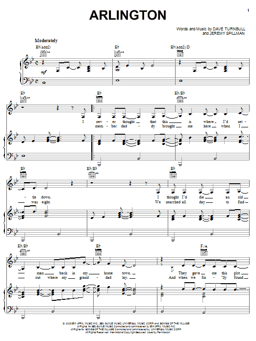 Learn to play Trace Adkins Arlington sheet music for Piano, Vocal & Guitar Chords (Right-Hand Melody) in minutes. Price: 7.8900$ Trace Adkins Arlington sheet music notes and chords arranged for Piano, Vocal & Guitar Chords (Right-Hand Melody)