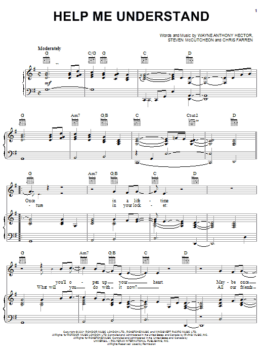 Learn to play Trace Adkins Help Me Understand sheet music for Piano, Vocal & Guitar Chords (Right-Hand Melody) in minutes. Price: 7.8900$ Trace Adkins Help Me Understand sheet music notes and chords arranged for Piano, Vocal & Guitar Chords (Right-Hand Melody)