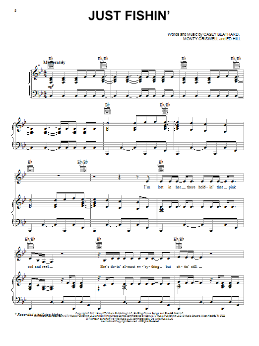 Learn to play Trace Adkins Just Fishin' sheet music for Piano, Vocal & Guitar Chords (Right-Hand Melody) in minutes. Price: 7.8900$ Trace Adkins Just Fishin' sheet music notes and chords arranged for Piano, Vocal & Guitar Chords (Right-Hand Melody)