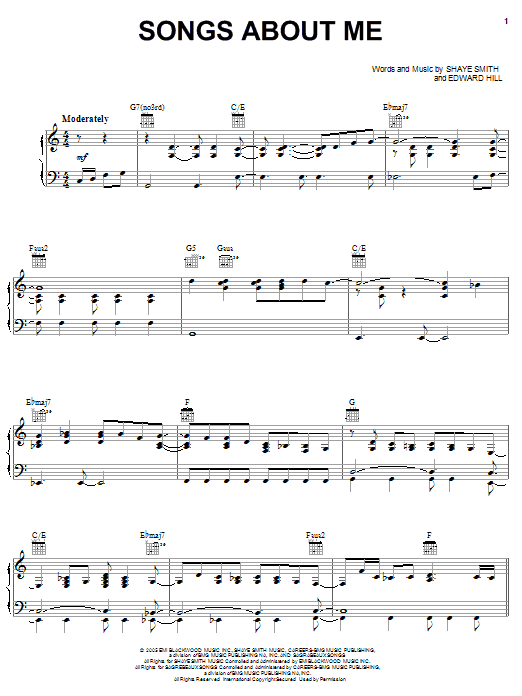 Learn to play Trace Adkins Songs About Me sheet music for Piano, Vocal & Guitar Chords (Right-Hand Melody) in minutes. Price: 7.8900$ Trace Adkins Songs About Me sheet music notes and chords arranged for Piano, Vocal & Guitar Chords (Right-Hand Melody)