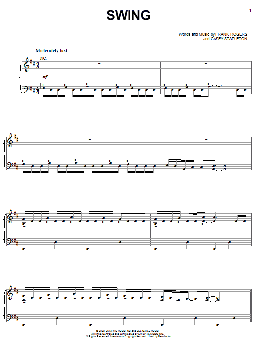 Trace Adkins Swing sheet music notes and chords. Download Printable PDF.