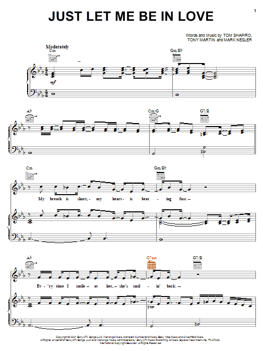Learn to play Tracy Byrd Just Let Me Be In Love sheet music for Piano, Vocal & Guitar Chords (Right-Hand Melody) in minutes. Price: 7.8900$ Tracy Byrd Just Let Me Be In Love sheet music notes and chords arranged for Piano, Vocal & Guitar Chords (Right-Hand Melody)