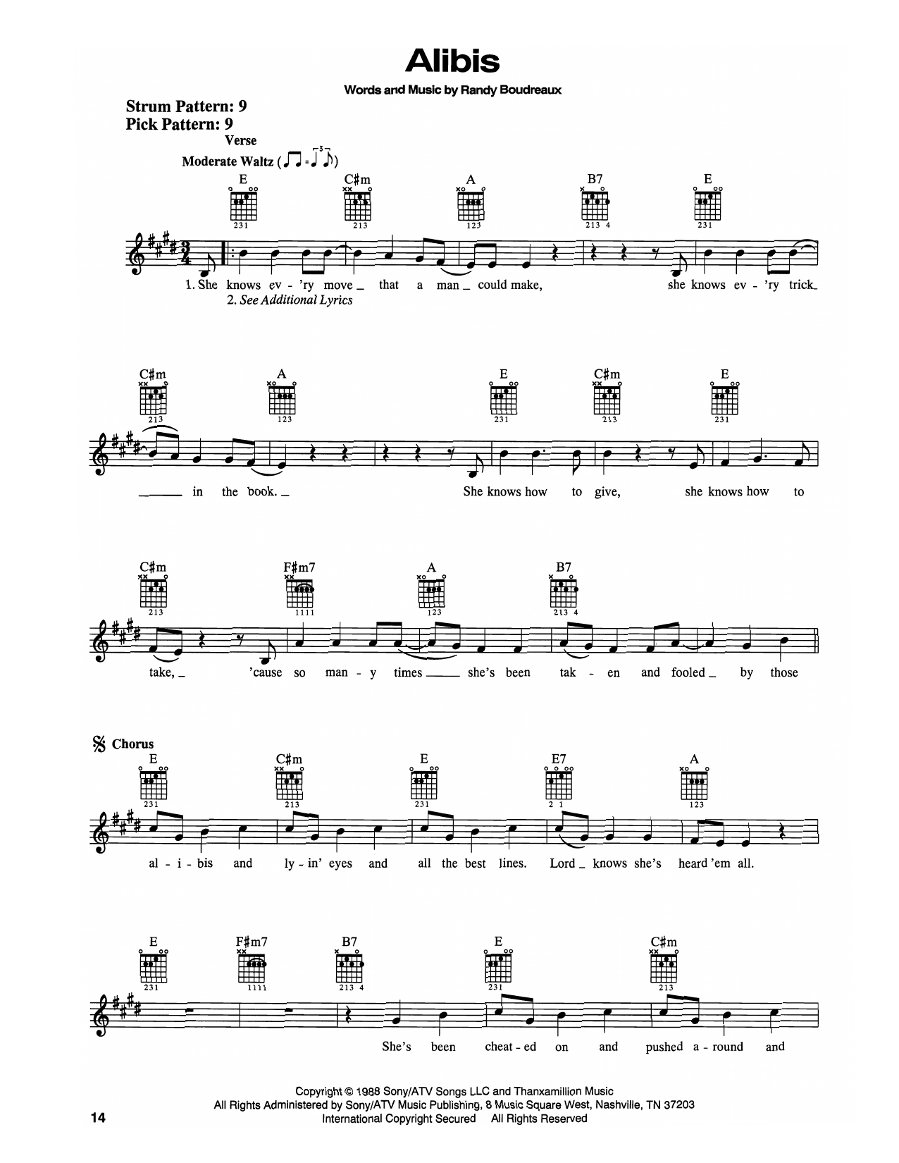 Tracy Lawrence Alibis sheet music notes and chords. Download Printable PDF.