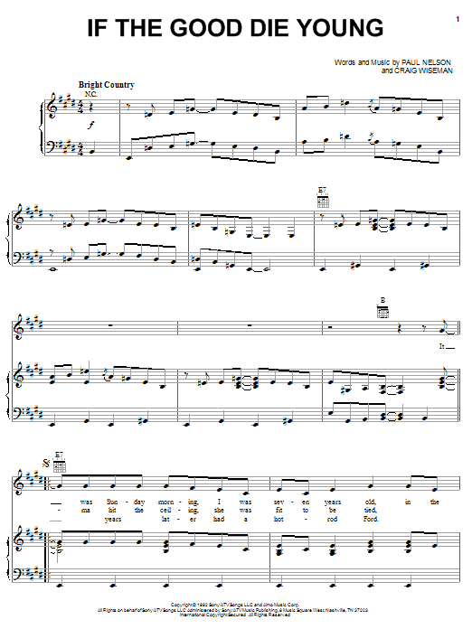 Tracy Lawrence If The Good Die Young sheet music notes and chords. Download Printable PDF.