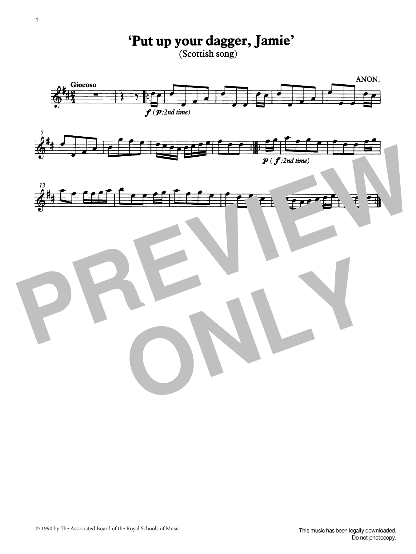 Learn to play Trad. Scottish Put up your dagger, Jamie (score & part) from Graded Music for Tuned Percussion, Book II sheet music for Percussion Solo in minutes. Price: 5.9900$ Trad. Scottish Put up your dagger, Jamie (score & part) from Graded Music for Tuned Percussion, Book II sheet music notes and chords arranged for Percussion Solo