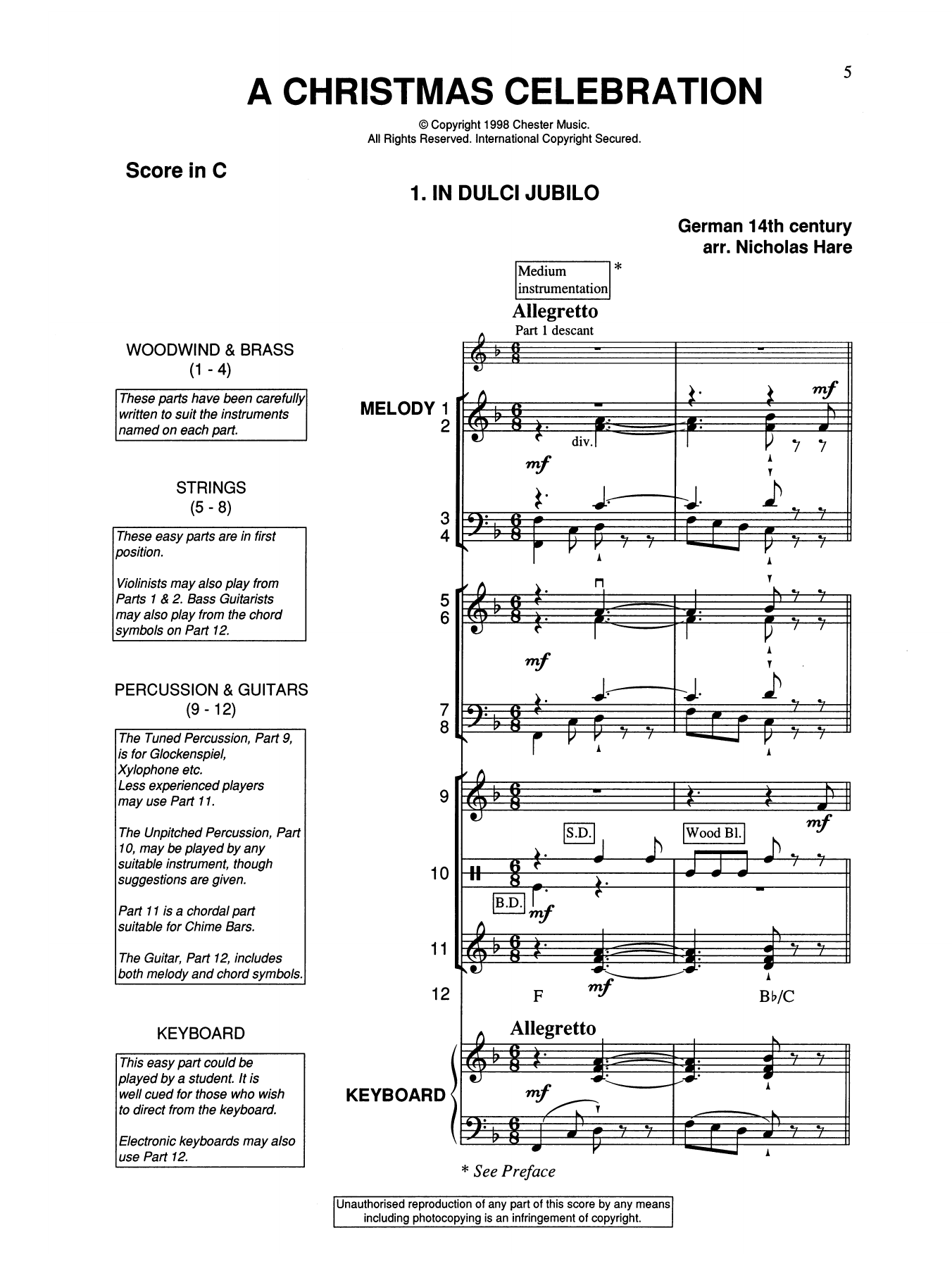 Traditional A Christmas Celebration sheet music notes and chords. Download Printable PDF.