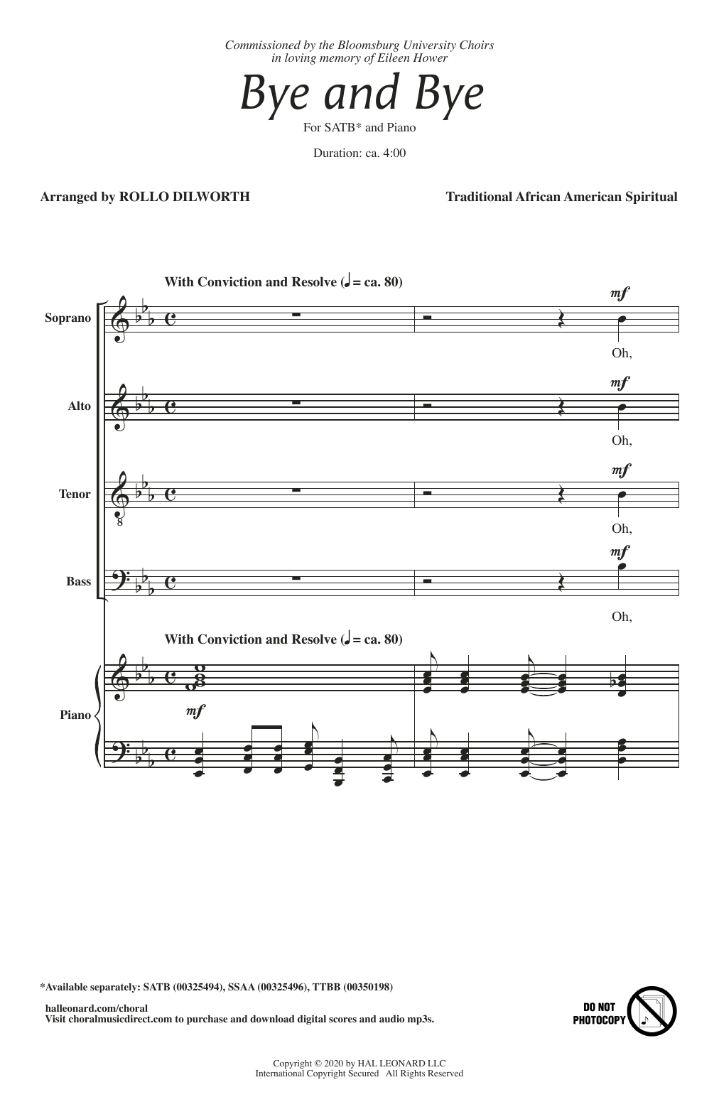 Learn to play Traditional African American Spiritual Bye And Bye (arr. Rollo Dilworth) sheet music for SATB Choir in minutes. Price: 3.9900$ Traditional African American Spiritual Bye And Bye (arr. Rollo Dilworth) sheet music notes and chords arranged for SATB Choir