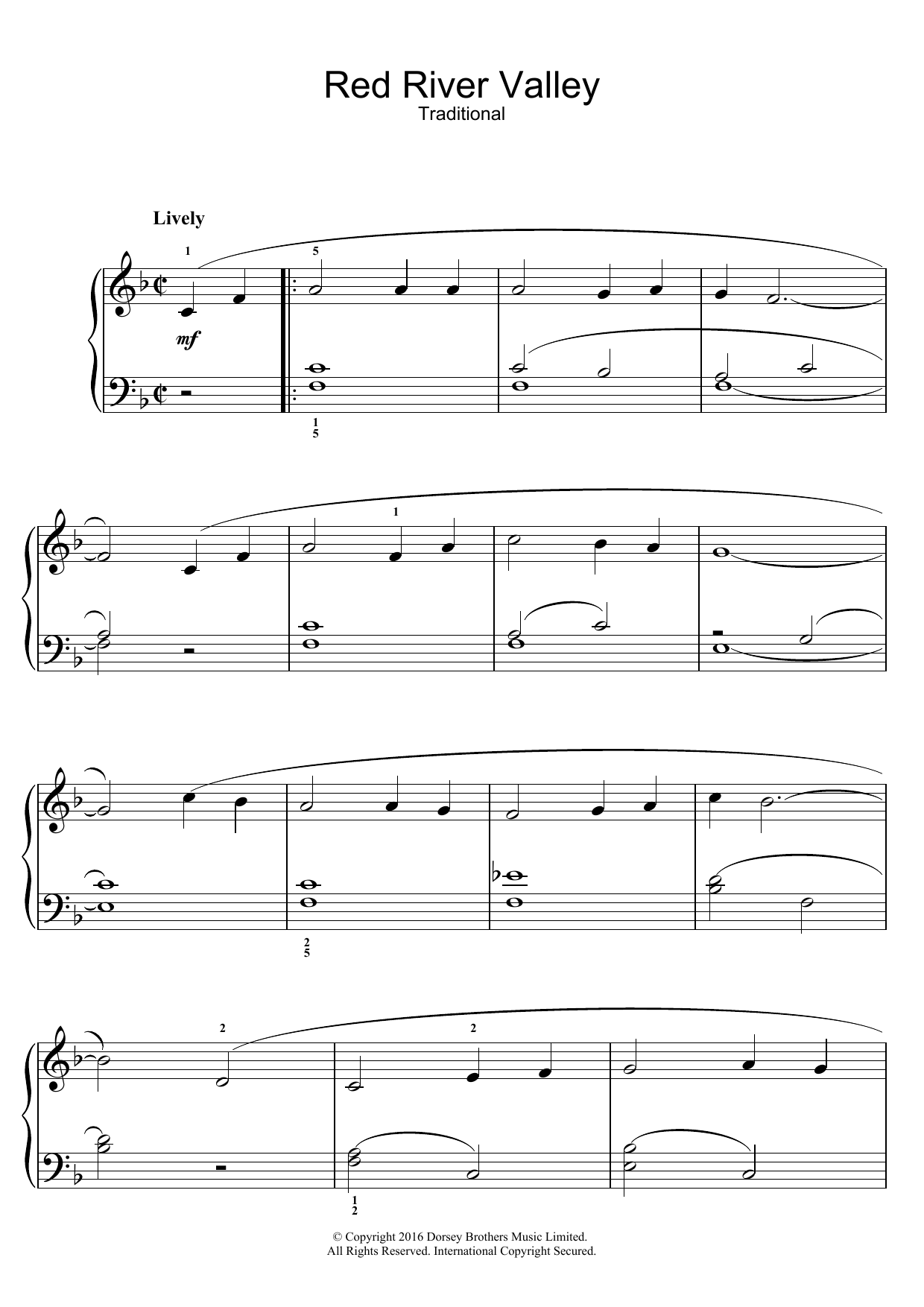 Traditional American Red River Valley sheet music notes and chords. Download Printable PDF.