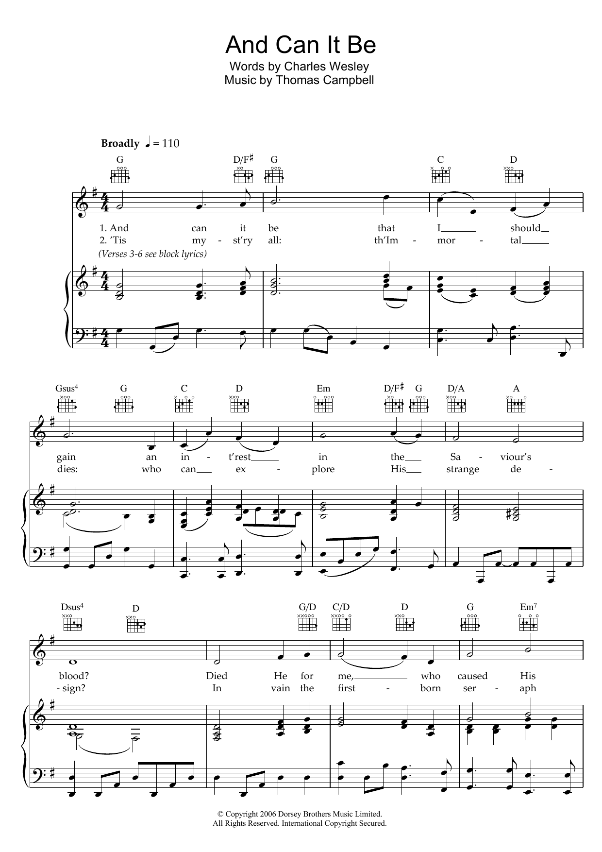 Traditional And Can It Be sheet music notes and chords. Download Printable PDF.