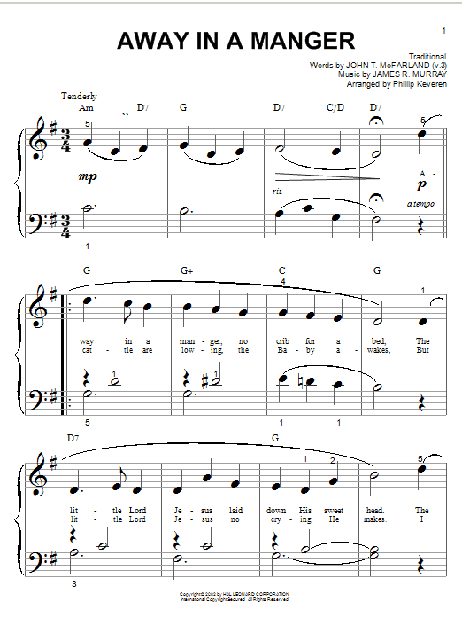 Traditional Away In A Manger sheet music notes and chords. Download Printable PDF.