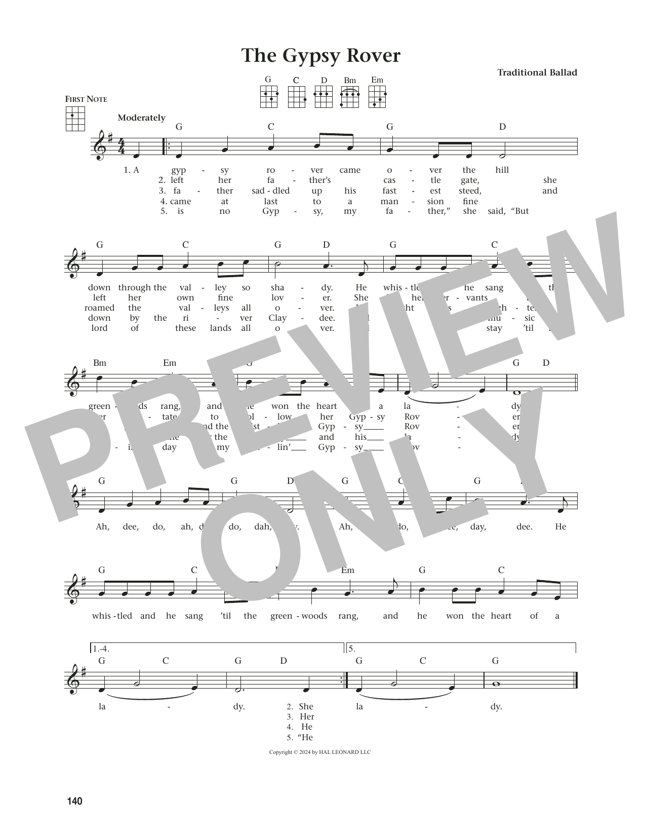 Traditional Ballad The Gypsy Rover (from The Daily Ukulele) (arr. Jim Beloff) sheet music notes and chords. Download Printable PDF.