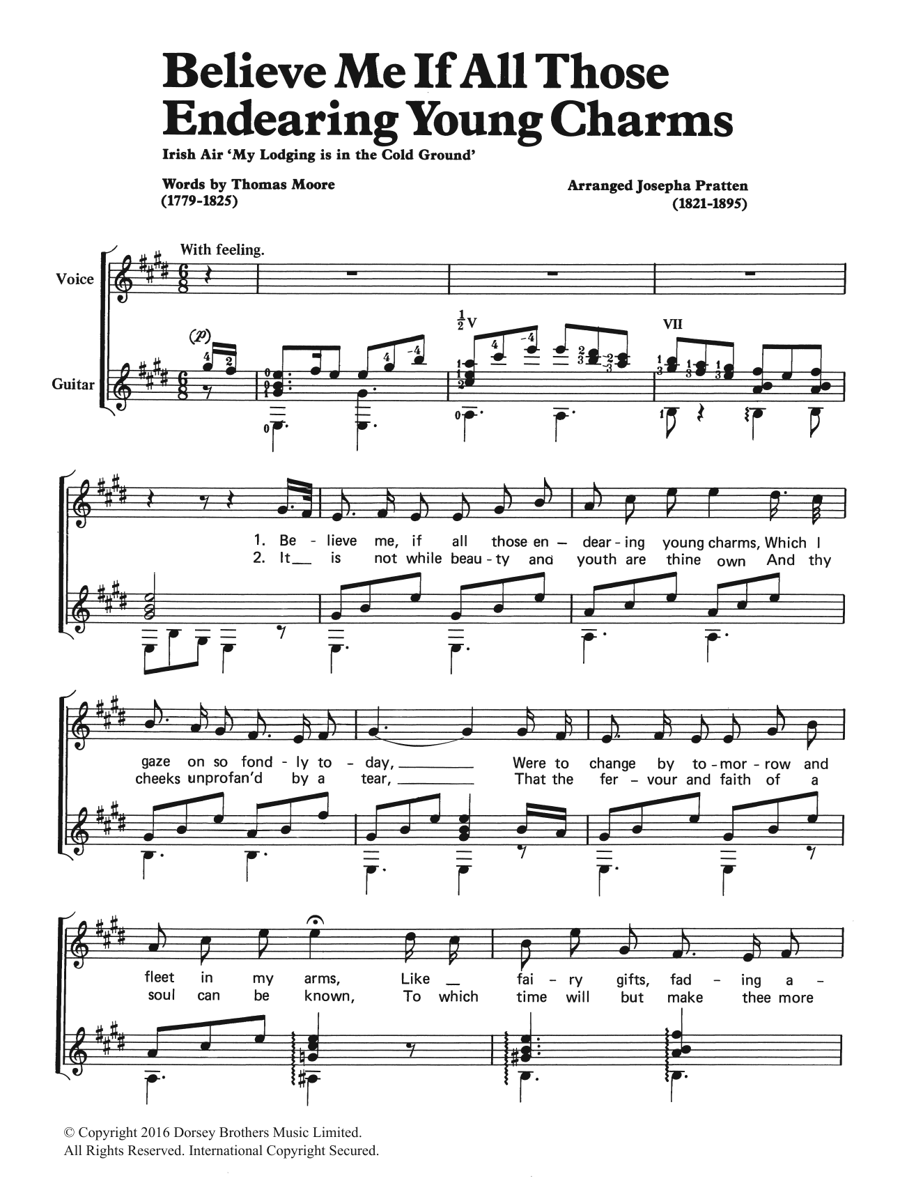 Traditional Believe Me If All Those Endearing Young Charms sheet music notes and chords arranged for Cello Solo