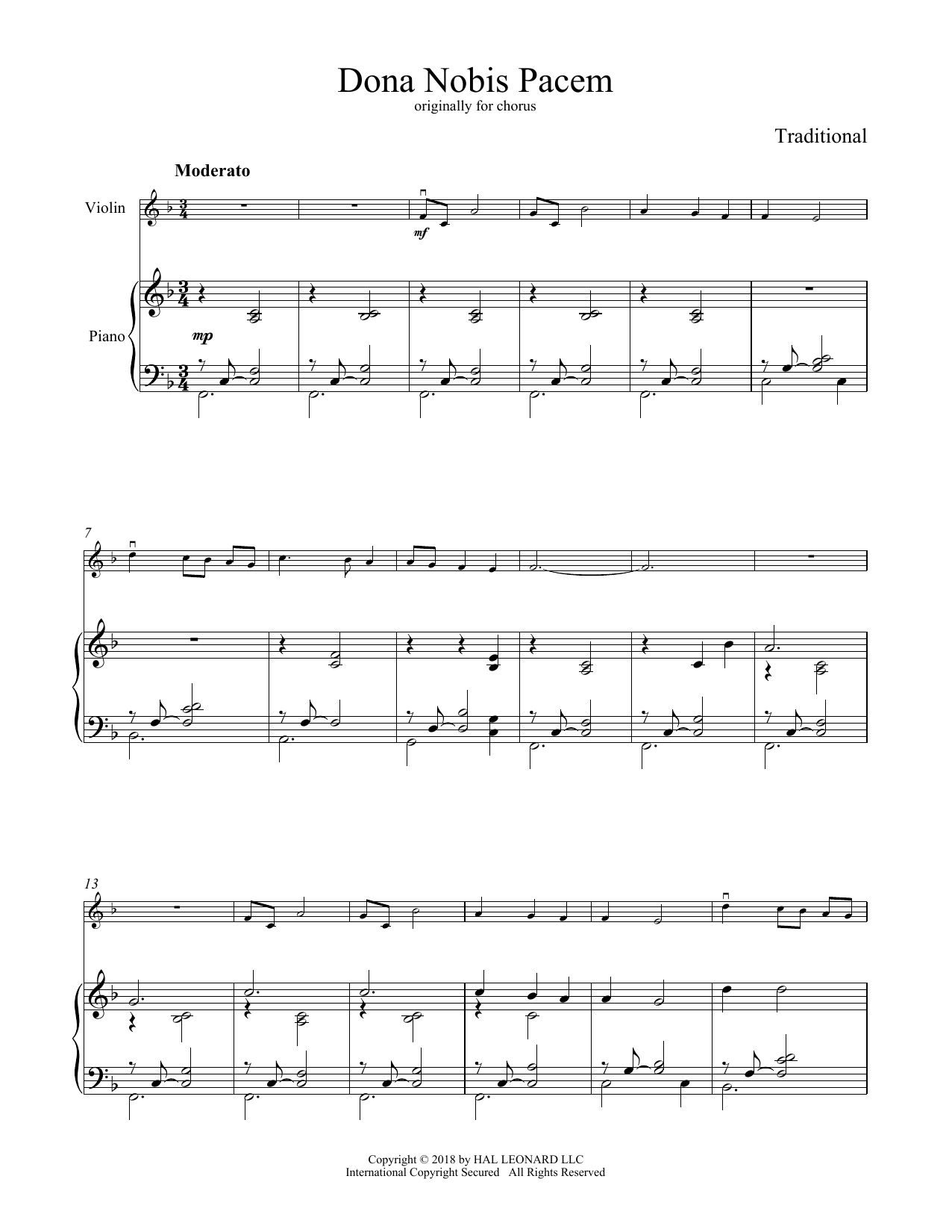 Traditional Canon Dona Nobis Pacem sheet music notes and chords. Download Printable PDF.