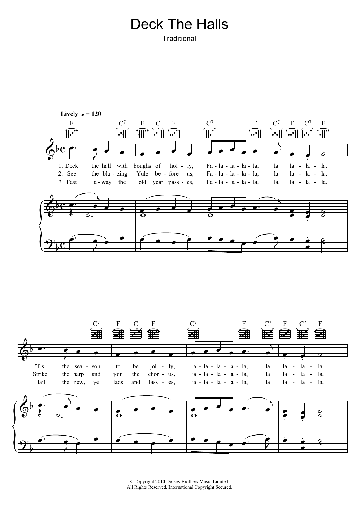 Christmas Carol Deck The Halls sheet music notes and chords. Download Printable PDF.