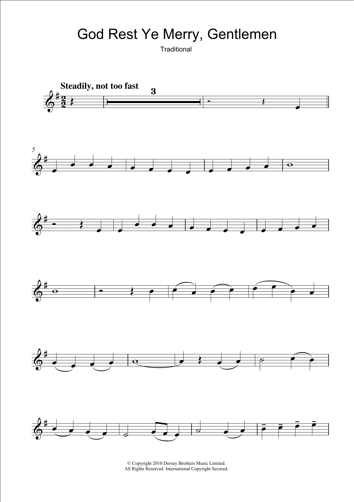 Christmas Carol God Rest Ye Merry, Gentlemen sheet music notes and chords. Download Printable PDF.