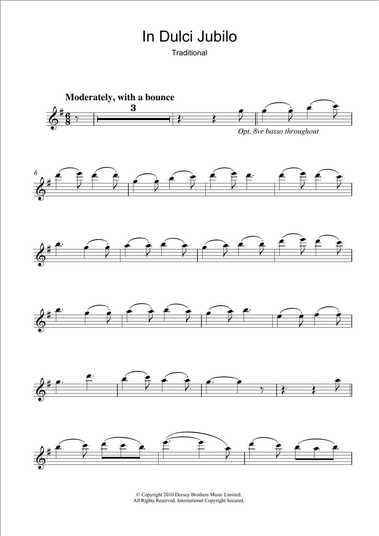 Christmas Carol In Dulci Jubilo sheet music notes and chords. Download Printable PDF.